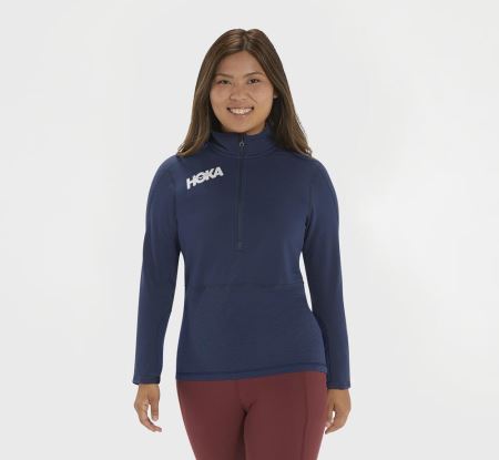 Hoka One One 1/2 Zip Midlayer - Jaqueta Mulher Moonlit Ocean | PT-xmXKQGt